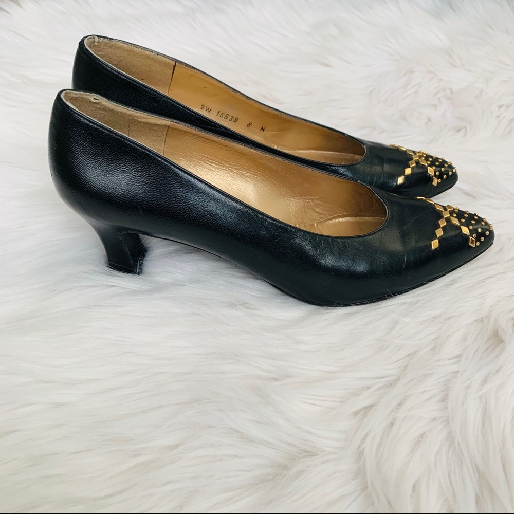 Mr. Seymour Embellished Black Pumps Size 8 N